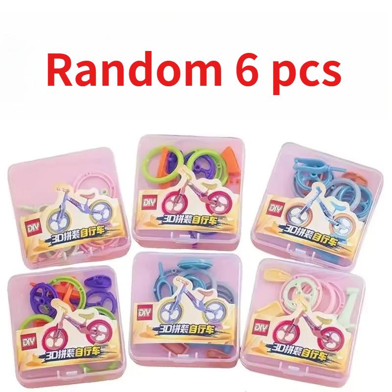 DIY Mini Plastics Radish Car Model Puzzle Assembly Toys Ornament Detachable Bicycle Sliding Toys Children's Rewards Holiday Gift