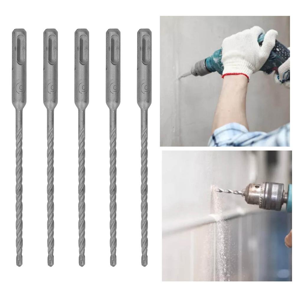 5pcs SDS-plus Impact Drill Bit 2 Flute Masonry Drill Bit Durable Rotary Hammer Drill Bit  For Brick