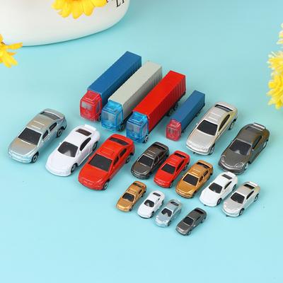 1:100/200 Scale Dollhouse Miniature Car Truck Container Model Realistic Simulation Toy Decor For Doll Scene Matching