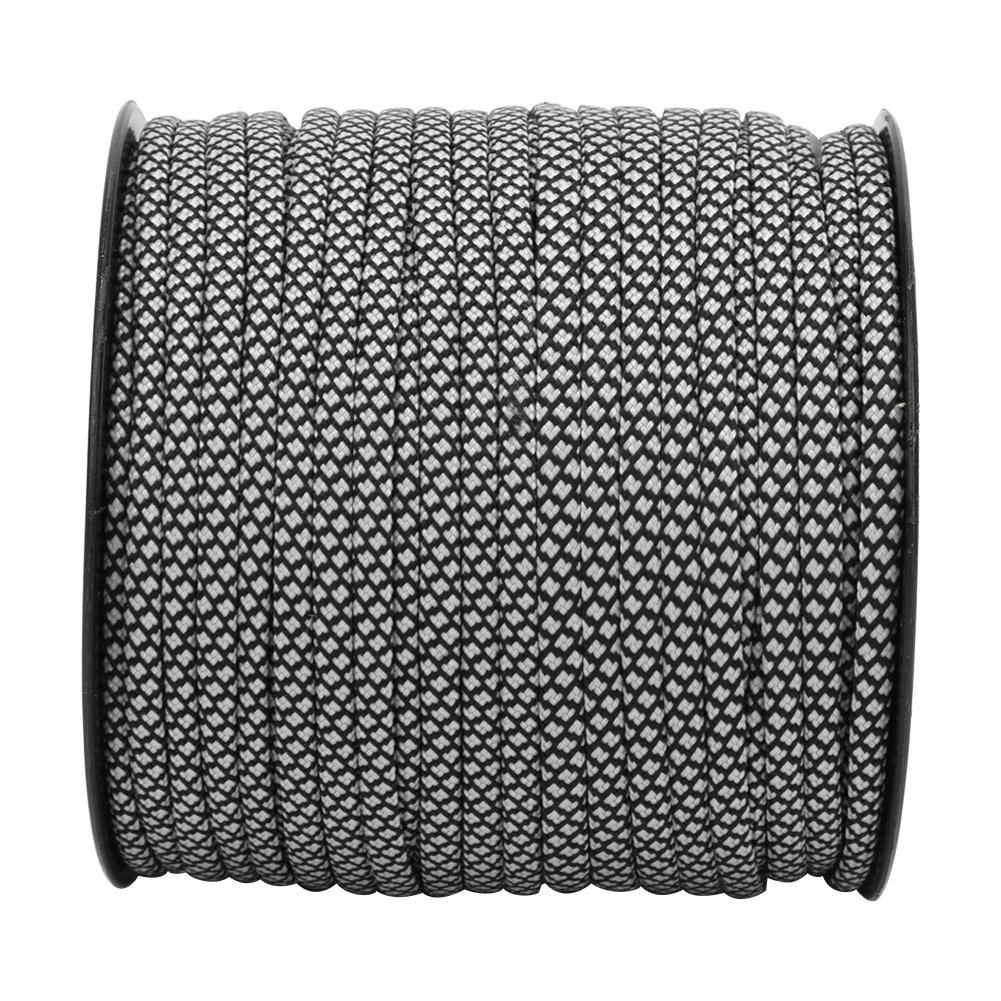 

50 м 4 мм толщиной 7-жильный паракорд для спасения, вязания, шнур для палатки, веревка для кемпинга для плетения браслетов на открытом воздухе Silver Black