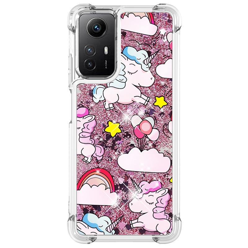 Note 12S Case For Xiaomi Redmi Note 12S Cover Printed Glitter Quicksand Liquid Cover for Xiomi Redmi Note12S Phone Case Fundas