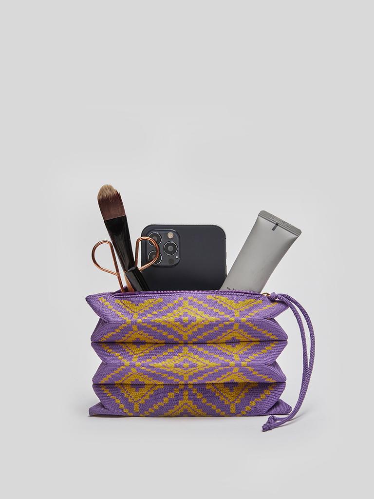 Joseph&Stacey Lucky Pleats Pouch S Pattern Seed Mauve