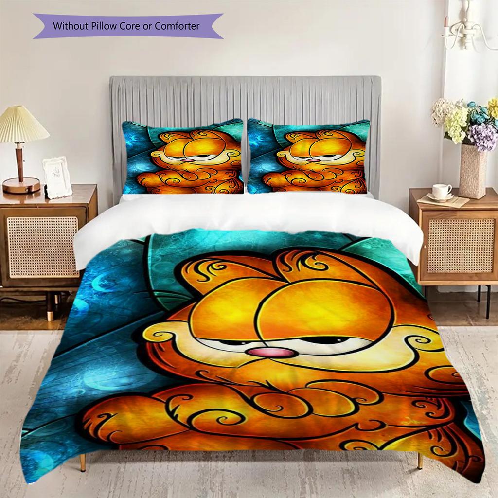 Garfield Set Comfortable Sleep Bedding 1 Duvet Cover 2 Pillowcase Without Core Bedding Set Christmas Birthday Gift Duvet Cover And Pillowcase