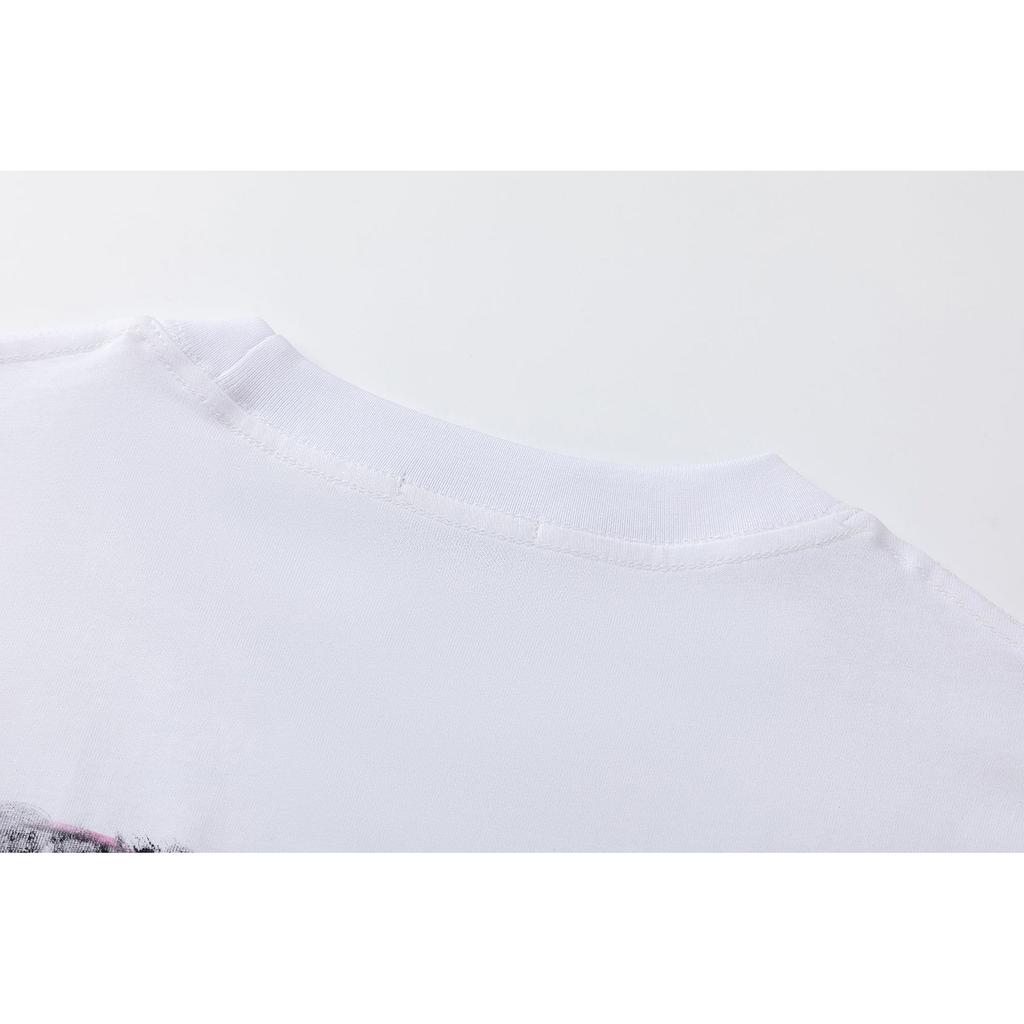 9056 Off-White Nowa Chmura Wzór Litery Strzałka Okrągły Dekolt Sweter Krótki Rękaw Koszulki Męskie i Damskie na Wiosnę i Lato 2025