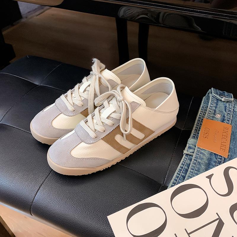 High-end silver Forrest Gump shoes women's summer new Korean flat-soled single shoes lace-up versatile casual German training shoes