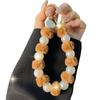 Autunno Inverno Peluche Cordoncino per Telefono Moda Perla Pompon Perline Catena Pendente per Telefono Corto da Polso Catena Portatile