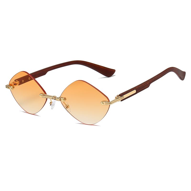 Fashion Rimless Sunglasses Women Luxury Vintage Brand Sun Glasses Retro Trend Diamond Lady Shades Eyewear Sunglasses for Men