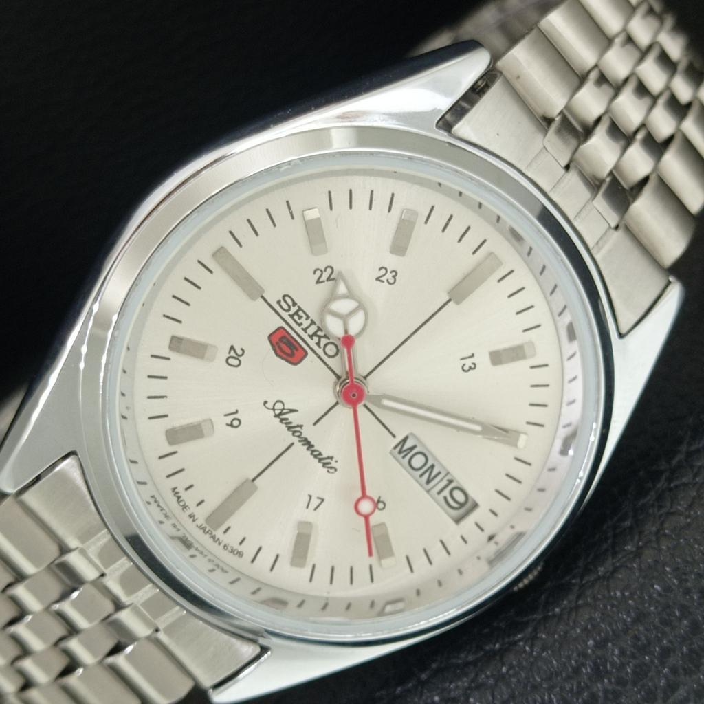 

VINTAGE SEIKO 5 AUTOMATIC 6309A REFURBISHED JAPAN MENS SILVER WATCH a442785-1