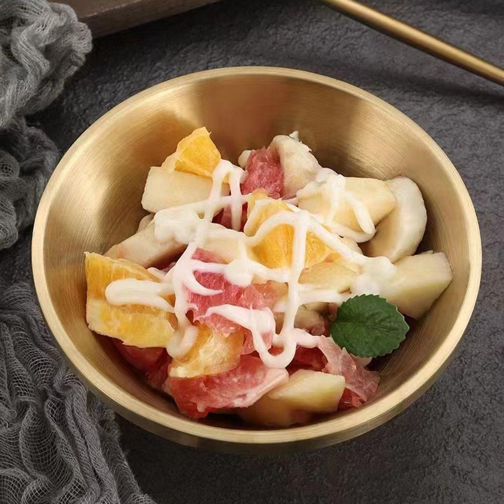 Double Walled Insulated Soup Bowls SUS304 Stainless Steel Ice Cream Bowl for Sauces Rice Noodle