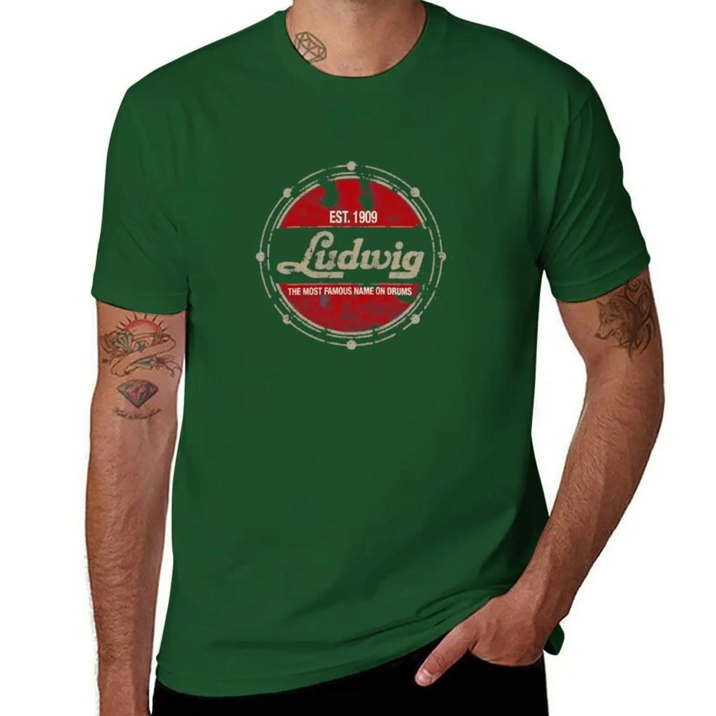 Ludwig Drums T-Shirt Summer Tops Anime Graphics T Shirts for Men Pack