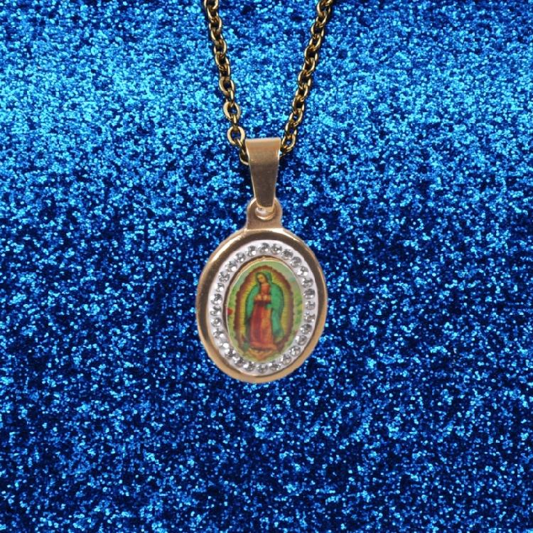 Graceful Stainless Steel Necklace Women Religious Statement Necklace Comfortable Chain Necklace for Religious Activity