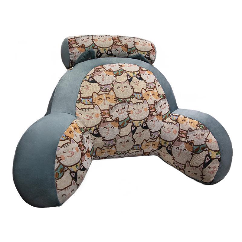 Retro Style Lumbar Support Pillow - Cushioned Headboard Backrest for Bed & Sofa