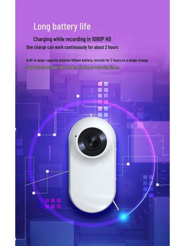 Magnetic Clip HD Wearable Action Camera for Pet and Cycling