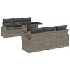 VidaXL Canapés de jardin 7 pièces avec coussins Gris en Poly Rattan 3348565