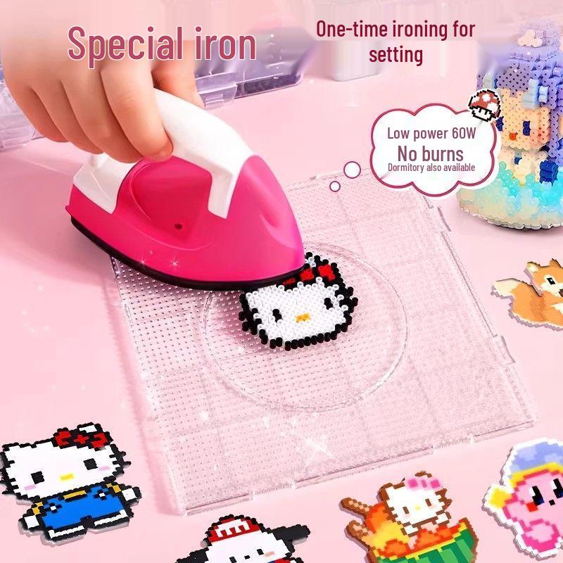 Perler Beads Tool Set: Pen, Bead Board, Spatula, 2.6mm Large Square & Round Plates, Bead Box, Iron.