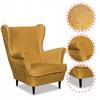 Bella Scandinavian Wing Chair Family Meble Gold Mustard Yellow Dark