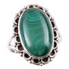 Anillo de plata de ley maciza 925 con piedra preciosa de malaquita natural, tamaño 10 n2h52