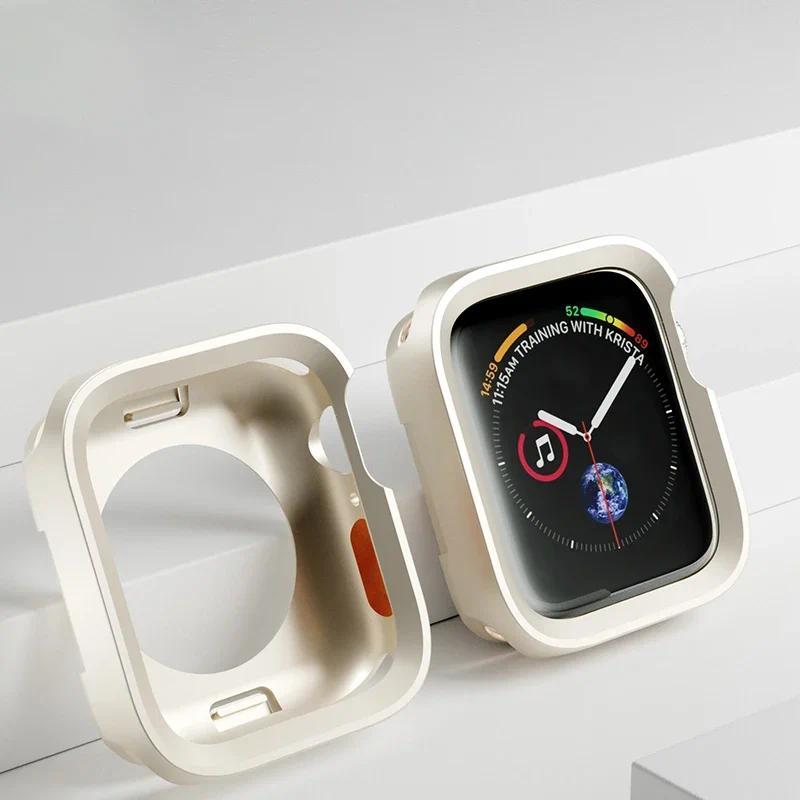 Capa para Caixa de Apple Watch 49mm 44mm 40mm 45mm 41mm Protetor Anti-Queda Capa Macia de TPU Acessórios iWatch Ultra 2 SE 9 8 7 6 5 4