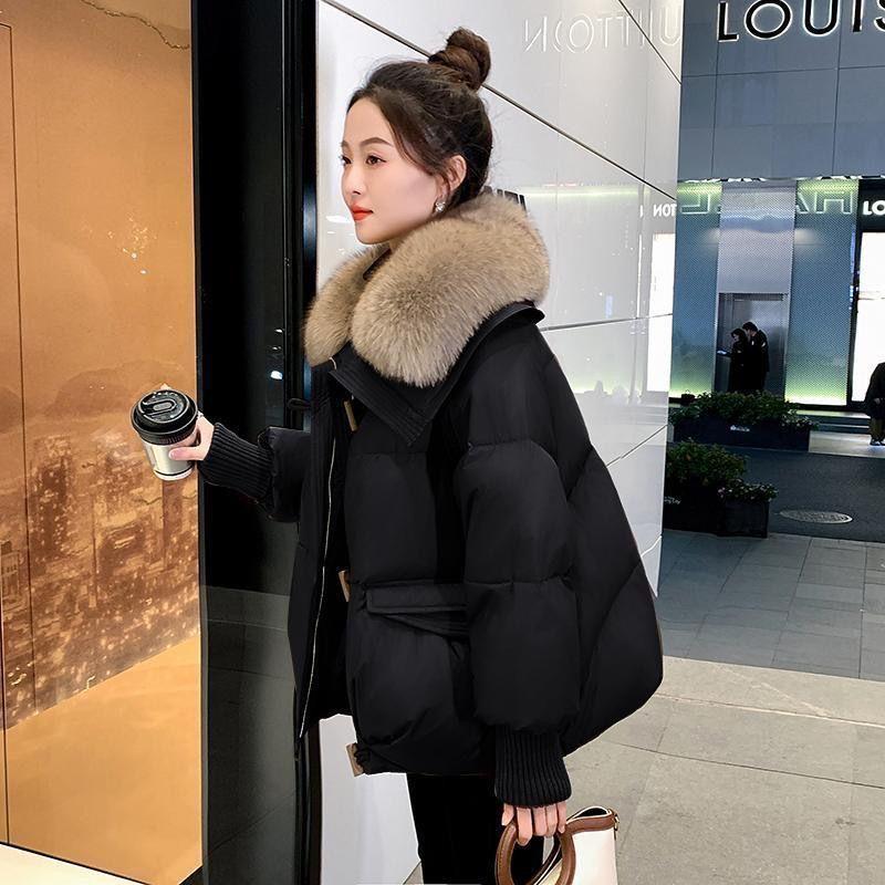 Giacca Corta Larga da Donna Invernale Parka Cappotto Moda Coreana Femminile Cappotto Caldo Ultraleggero