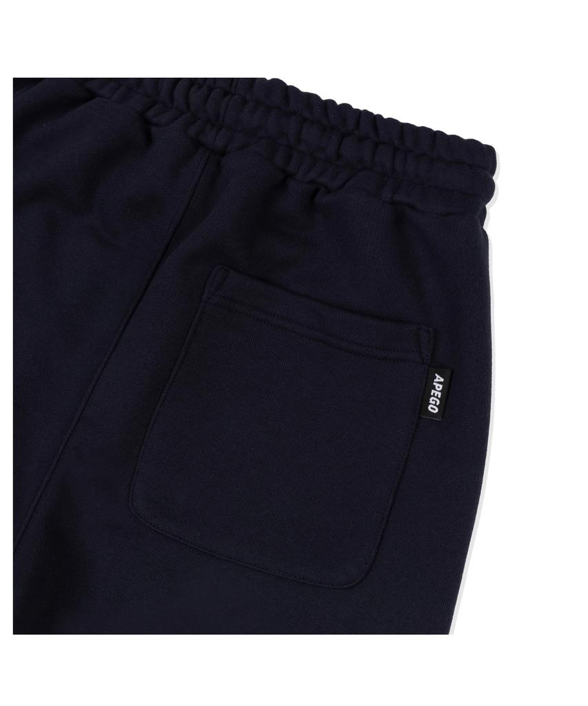APEGO SPORTS Typographic Embroidered Semi-Wide Straight Sweatpants Dark Navy