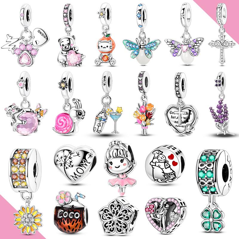 Charm Copper Original Bead Firefly Bear Ballet Fit Bracelet Pendant Diy For Woman Jewelry Gift