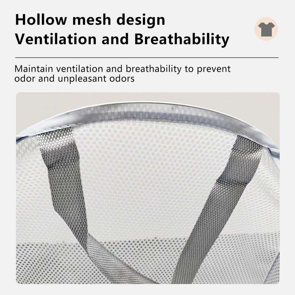 Folding Laundry Basket Organizer For Dirty Clothes Bathroom Clothes Mesh Storage Bag Household Wall Hanging Basket Frame