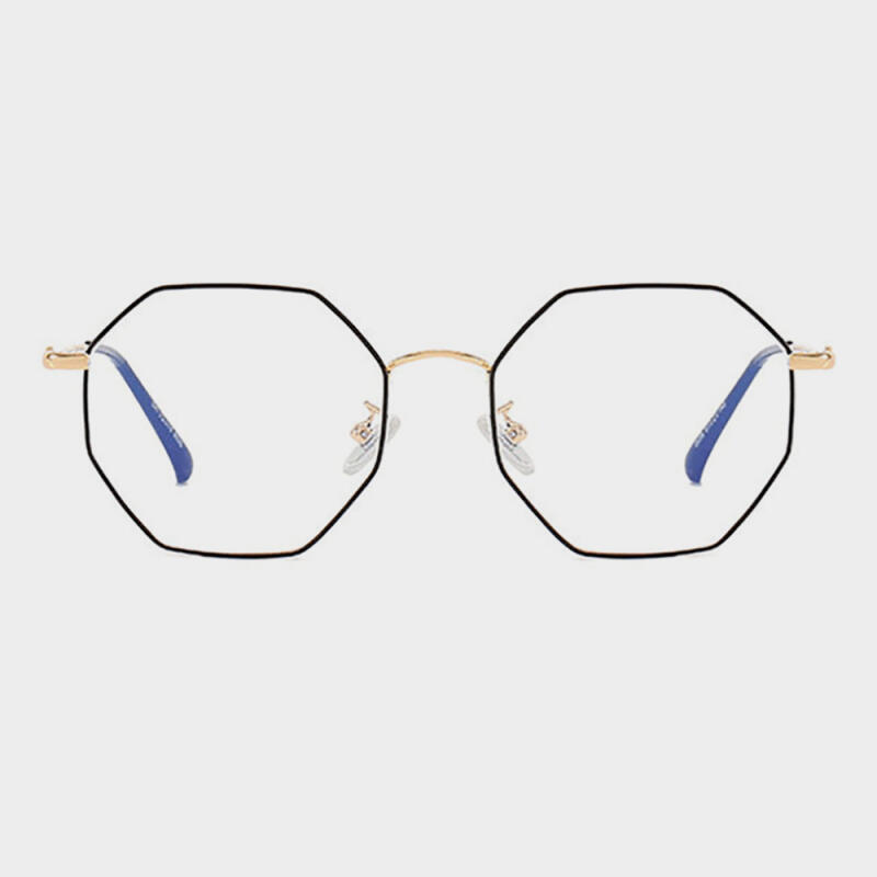 NeoRetro B2038 C5 Gold Black Blue Light Blocking Glasses