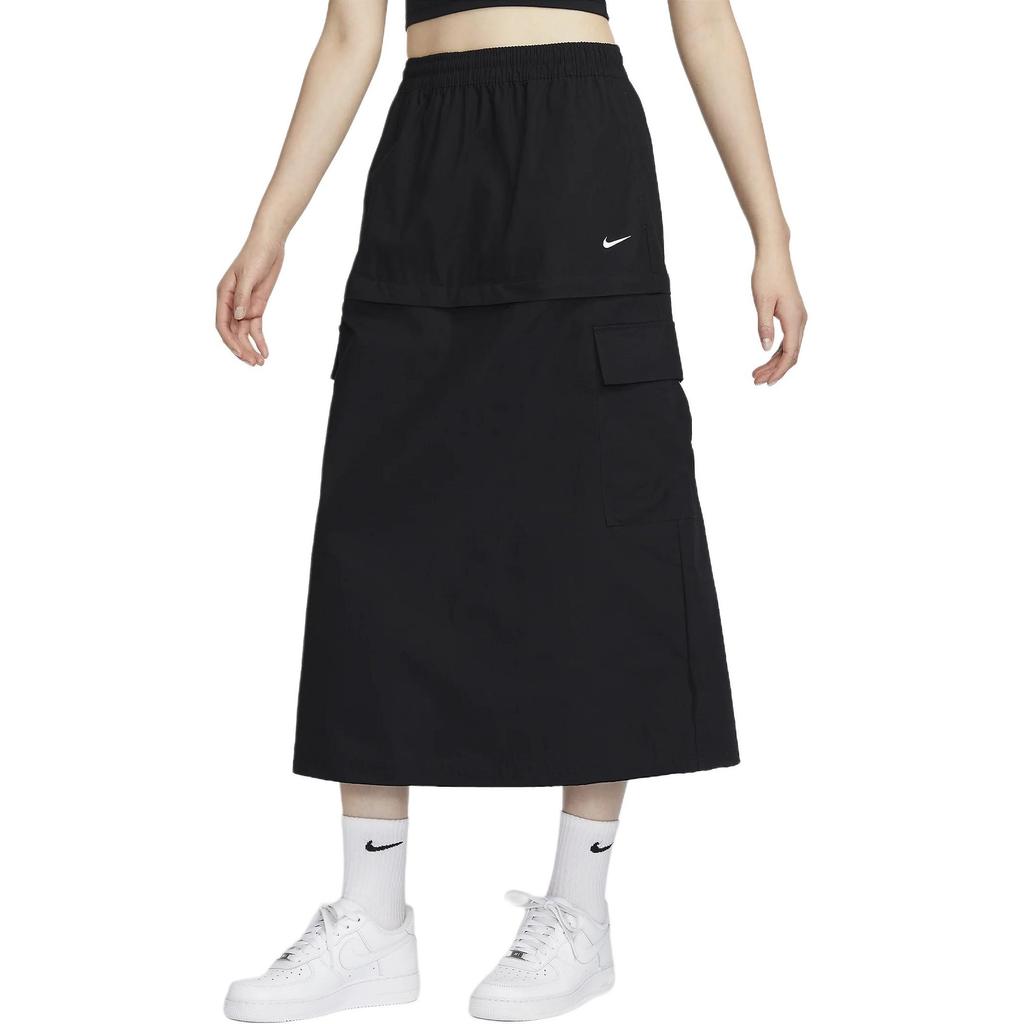 Nike Sportswear Essential Women's Mid-Rise Woven Cargo Midi Skirt Black FV7504-010