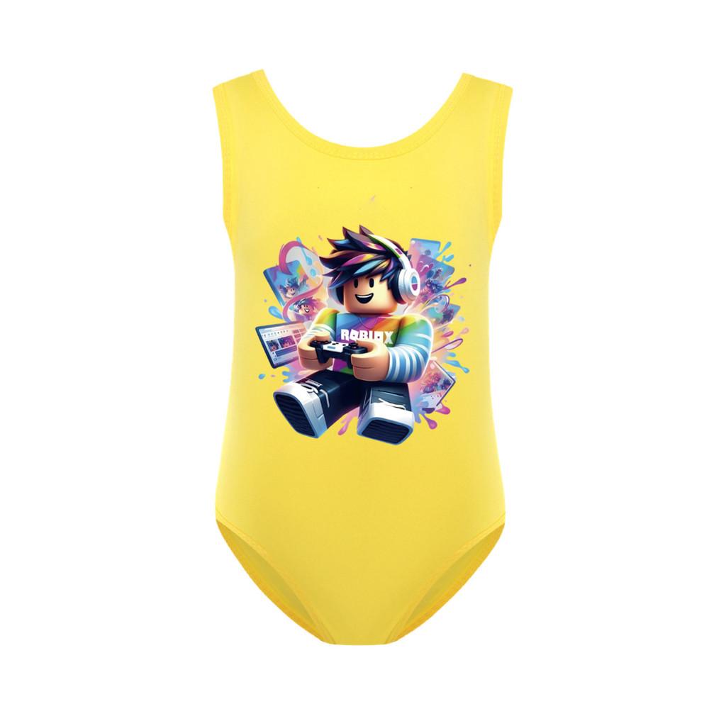 5529 Kids Girls Roblox Printed One-piece Swimsuit Swimwear