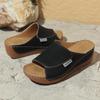 Large-sized Thick-soled Casual Slippers, 2026 New Simple and Fashionable Fish-mouth Wedge Heel Slippers