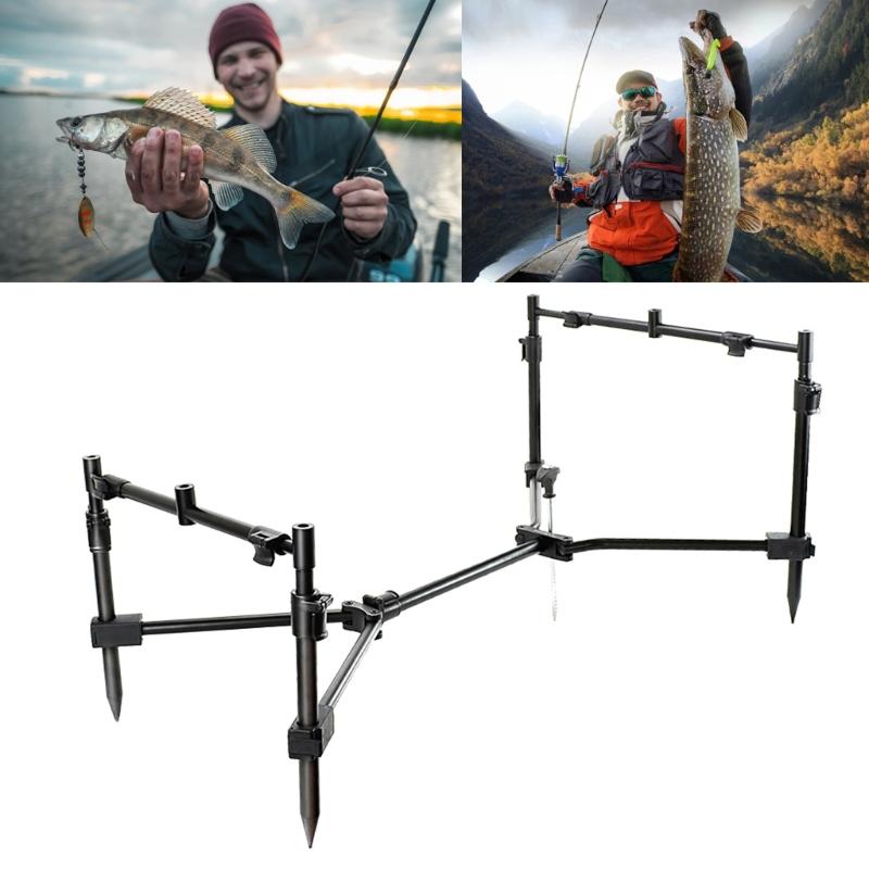 Adjustable Fishing Rod Support Tripod Stand Light Weight Metal Frame Detachable Fishing Rod Stand For Outdoor Anglers