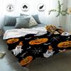 1PC Halloween Throw Blanket Pumpkin Skull Bats Witch Black Cats Thin Blanket Gifts for Couch Bed Car Home Camping All Season Use