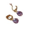 Elegant Purple Waterdrop Crystal Ear Cuffs: 2024 New Versatile Statement Earrings