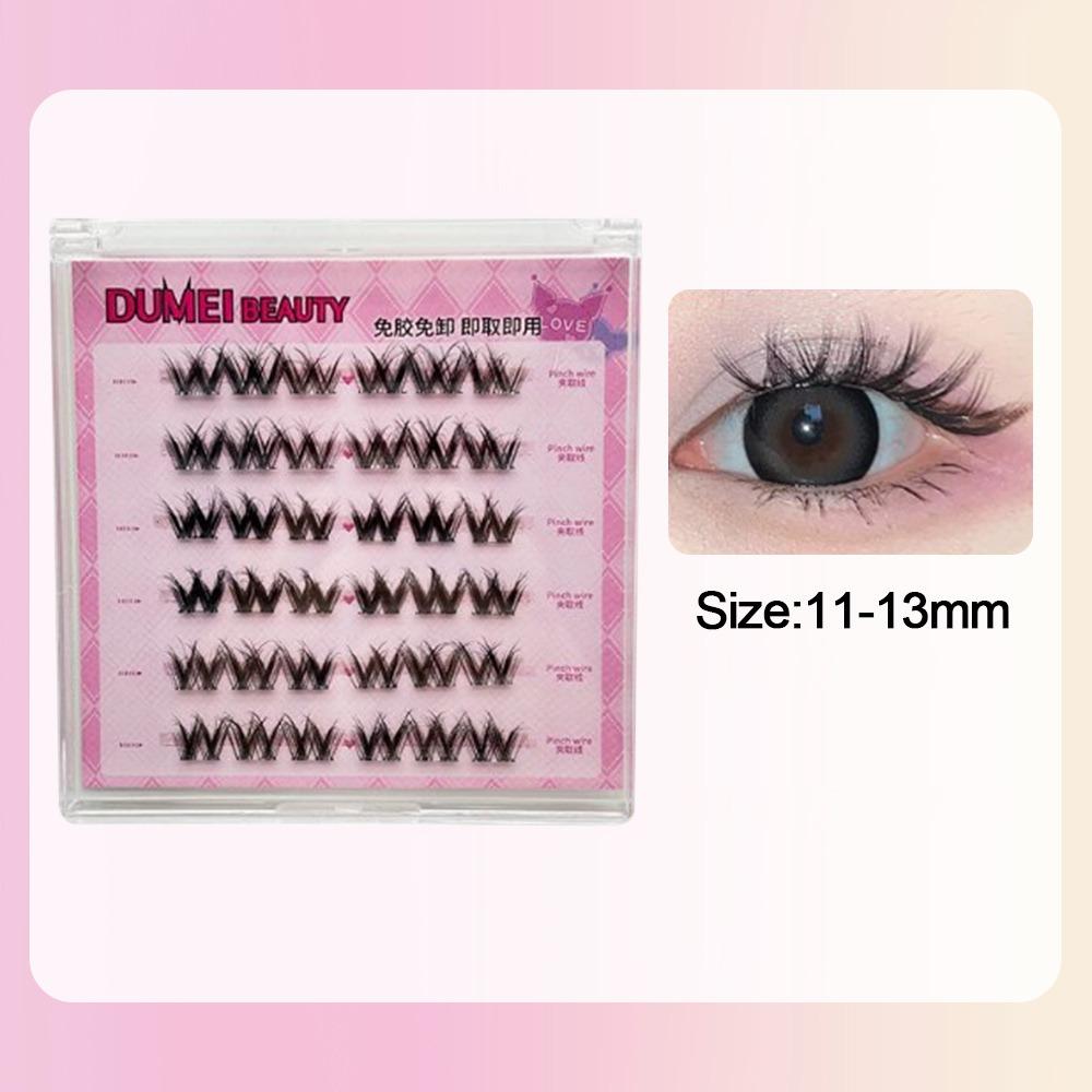 6 Rows Self Adhesive Eyelashes No Glue Individual Lashes High Quality Soft Idol Lash Clusters