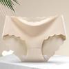 Women's Seamless Ice Silk One-Piece Underwear, Comfortable Mid-Waist Cotton Briefs for Girls, Available in Large Sizes.