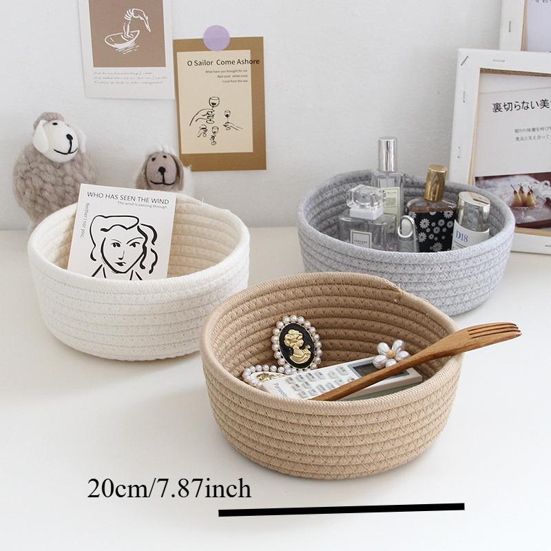 Round Desktop Storage Baskets Jewelry Key Remote Control Organizer Dormitory Bedroom Desk Toy Cosmetic Book Pen Boxes