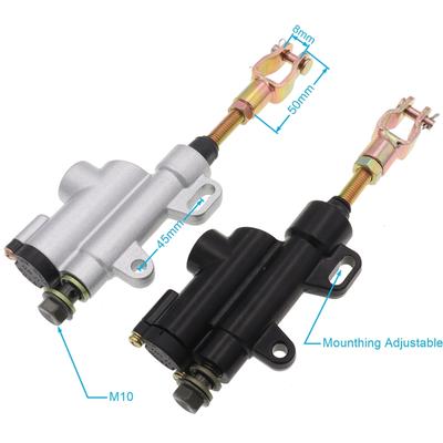Black Silver Aluminium Alloy Universal Rear Brake Master Cylinder Caliper Pump for Motorcycle Pit Dirt Bike ATV