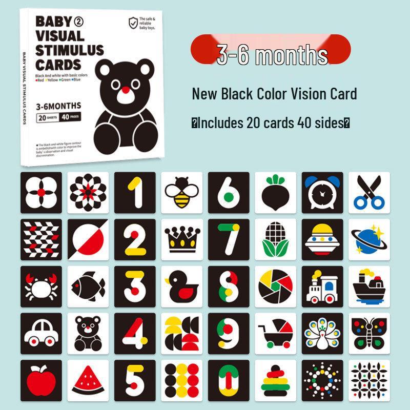 Infant Black & White Visual Flash Cards: Early Educational Cognitive Cards for 0-3 Months