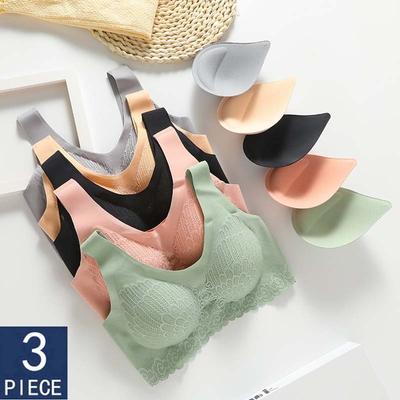 3 יחידות חזיית לטקס חזיות חלקות לנשים תחתונים BH פוש אפ ברלטה עם פד גופיית וסט חזייה