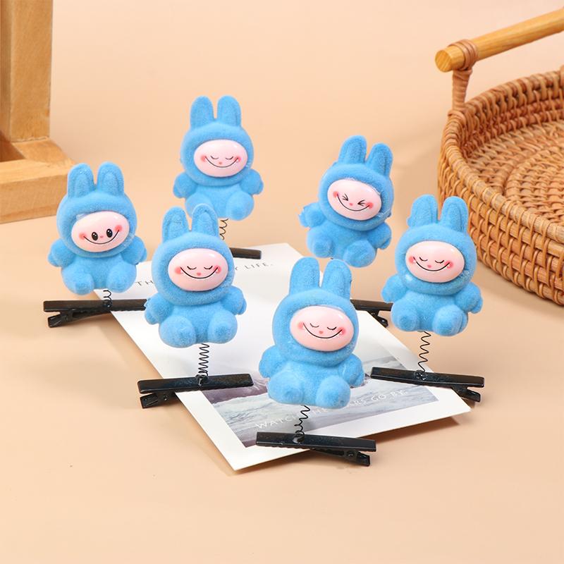 6 stk Kawaii Labubu Vår Hårspenne 3D Tegneserie Dukke Hårnåler Andenebbklemme Hodeplagg Barnas Hårtilbehør Festdekorasjoner