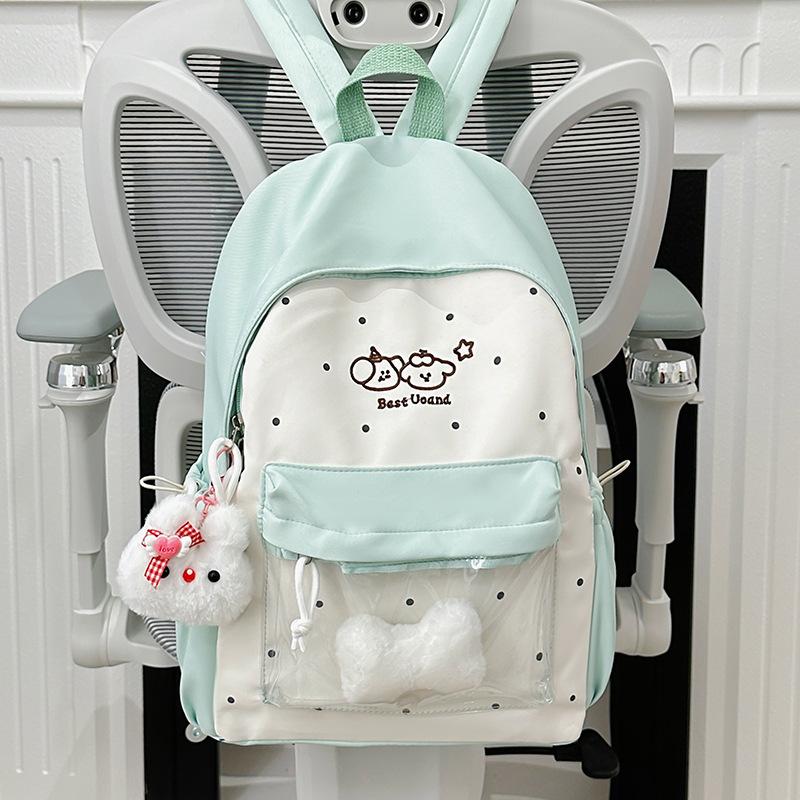 Schoolbag Cute Sweet College Style Student School Bag Female Japanese High Value Ins Versatile Backpack Large Capacity Transparent Pain Bag