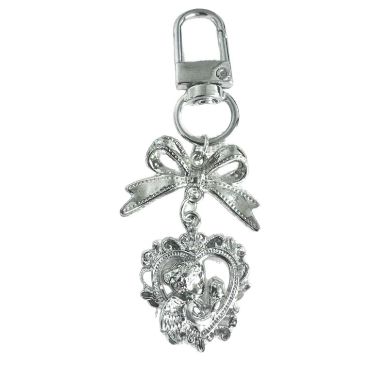 

1Pcs Vintage Metal Bag Pendant Angel Love Bow Keychain For Women Trendy Girl Heart Keyring Car Key Chain Friend Couple Gifts A1