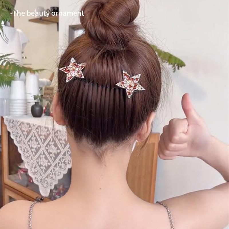 Rhinestone Star Hair Comb for Women, Invisible Hair Comb for Back of Head, Dance Hairpin Comb