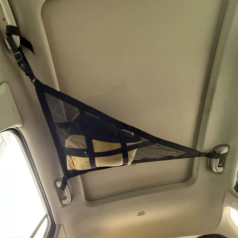 Adjustable Car Ceiling Triangle Net Anti-fall Mesh Roof Organizer  Campers