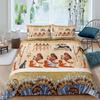Cleopatra Bedding Sets King Size Ancient Egyptian Pattern Duvet Cover Set Mummy Exotic Tribe Style Comforter Cover Quilt Cover