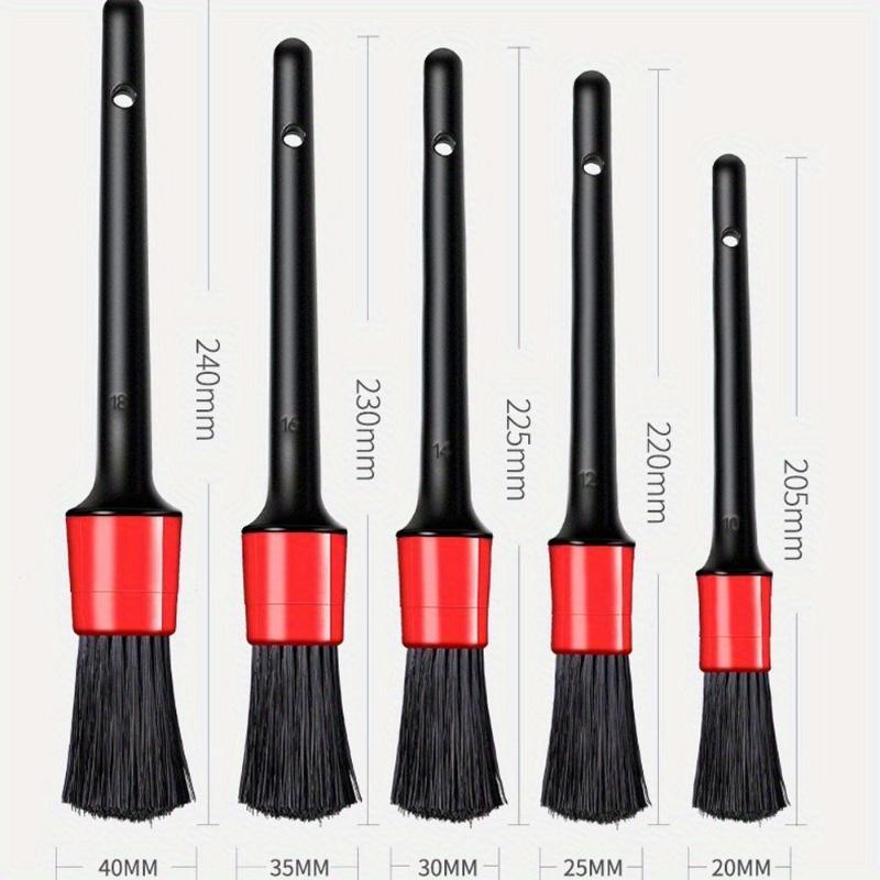 5pcs/set Car Wash Car Detailing Brush Car Cleaning Tools Detailing Set Dashboard Accessories Air Outlet Cleaning Brush Red
