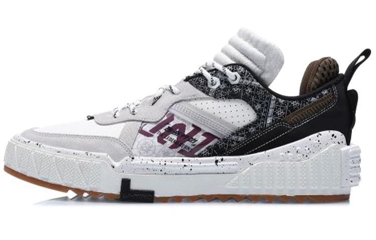 Li Ning 001 Unblock Низкие Скейтбордические Кроссовки Мужские Белый Черный AGCQ199-5 40