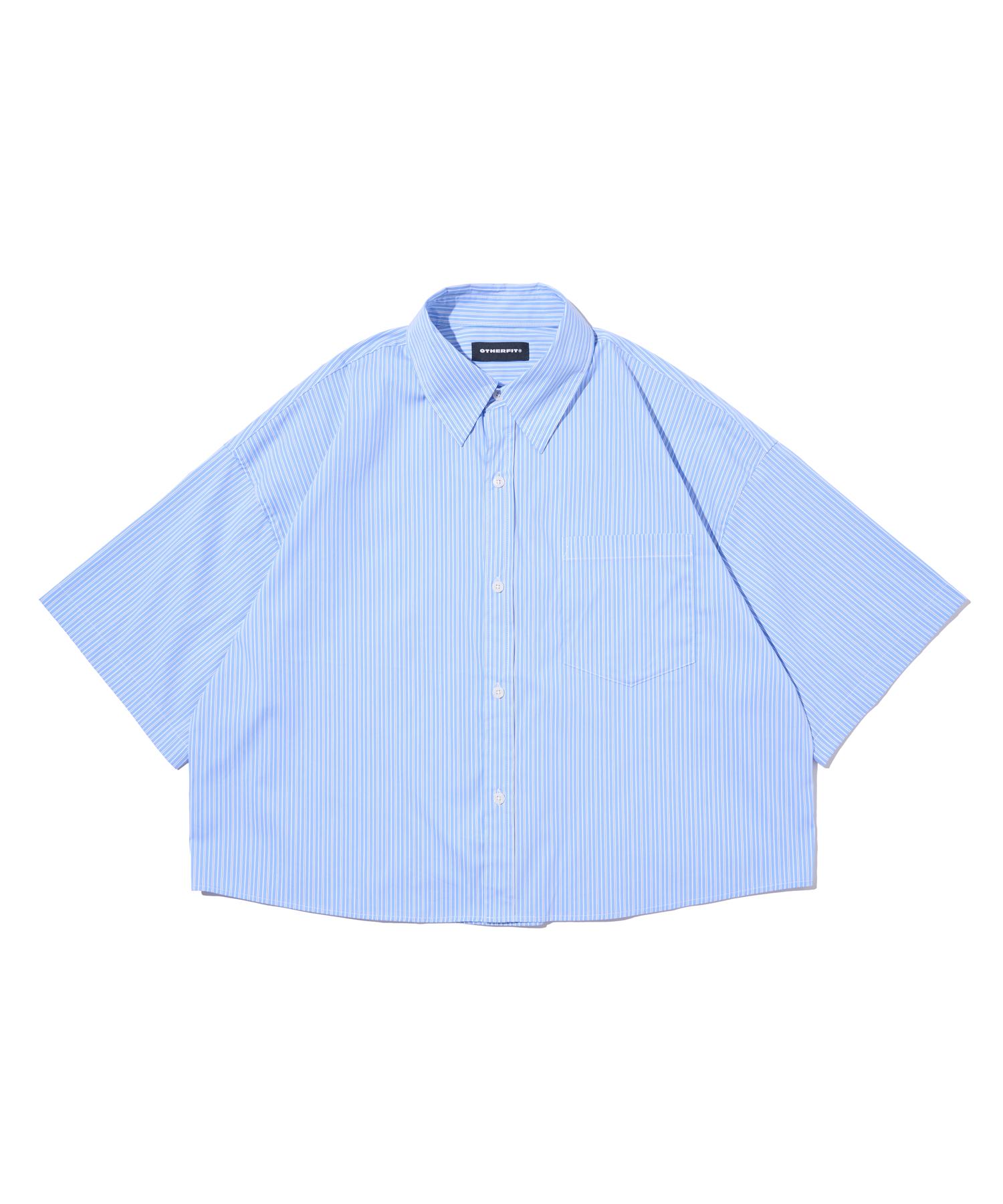 Ader Fits Striped Marine Crop Shirt (Sky Blue) Free