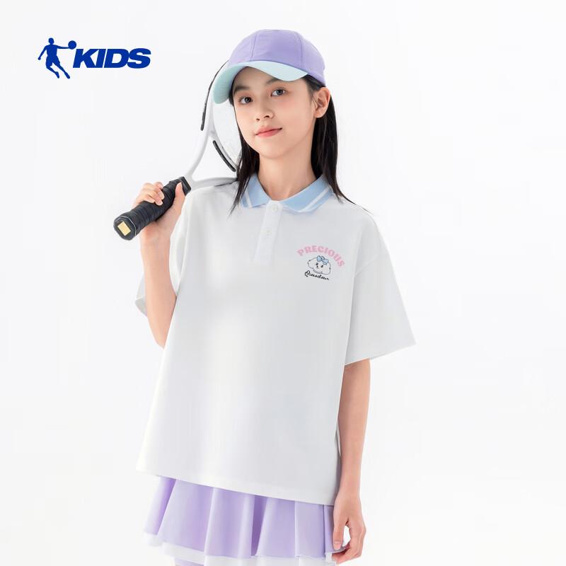 QIAODAN Girls' Polo Collar Short Sleeve T-Shirt