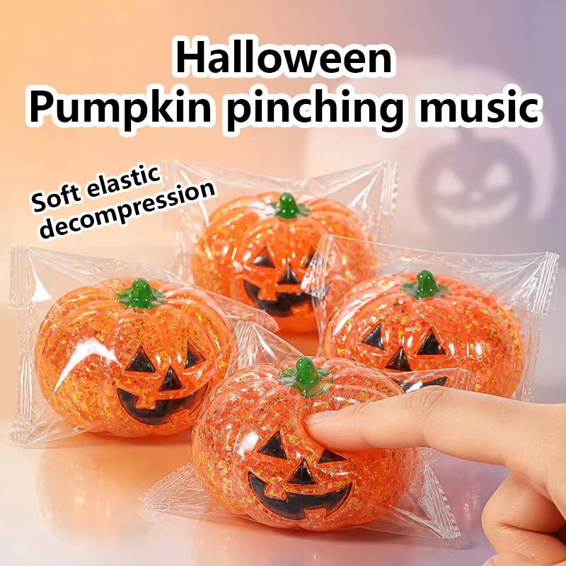 Halloween Pumpkin Maltose Stress Ball Squishies Toy Soft Stress Ball Squishy Slow Rebound Fidget Toy Stress Relief Relax Toys